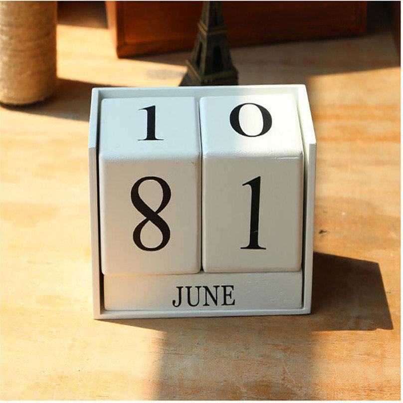 Calendario decorativo nordico bianco nero in legno semplice fai-da-te blocchi di legno decorazione per la casa