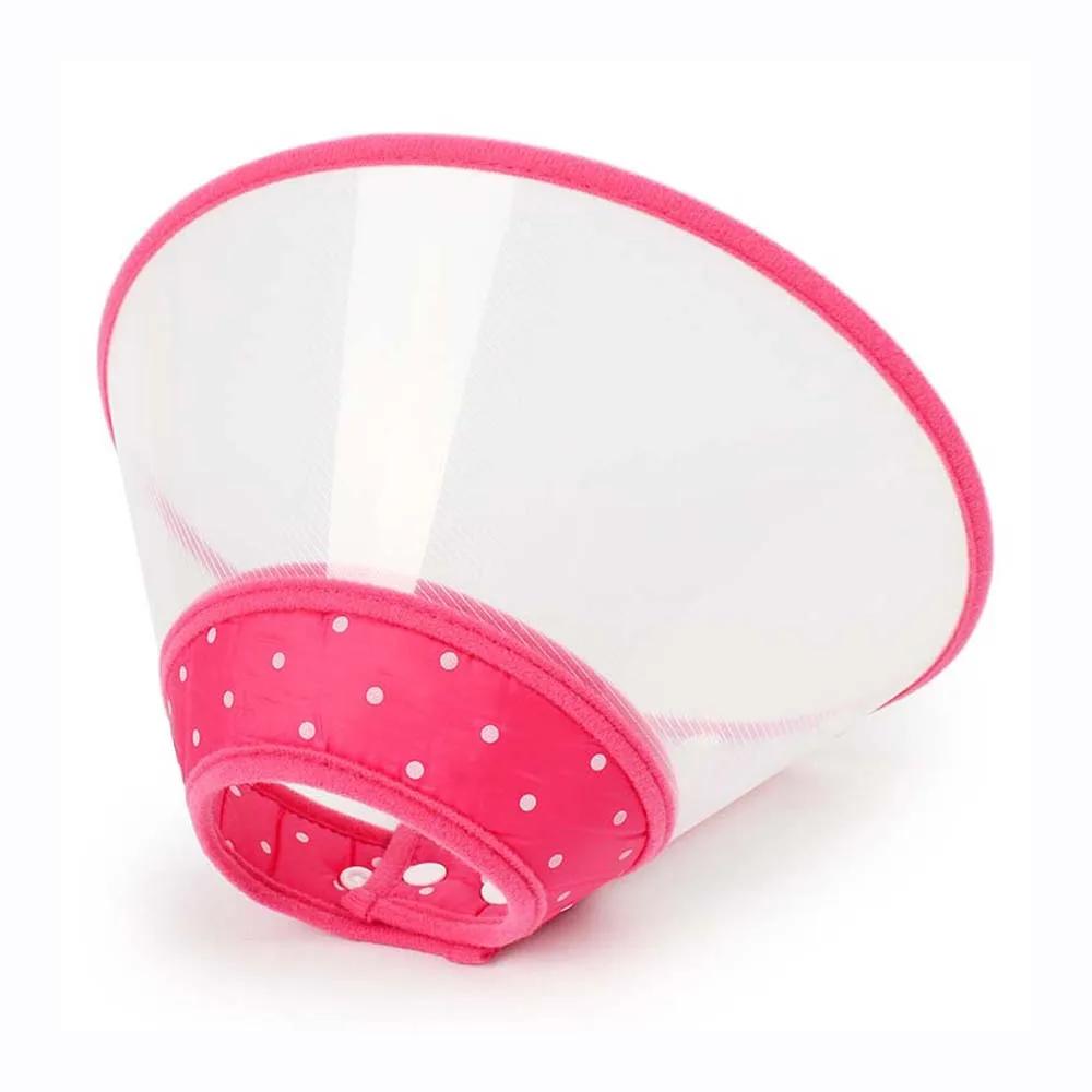 Adjustable Breathable Dog Cone Collar after Surgery Soft Plastic Puppy Elizabethan E-Collar Pet Recovery Cat Cones for Comfortab (Pink,S) розовый