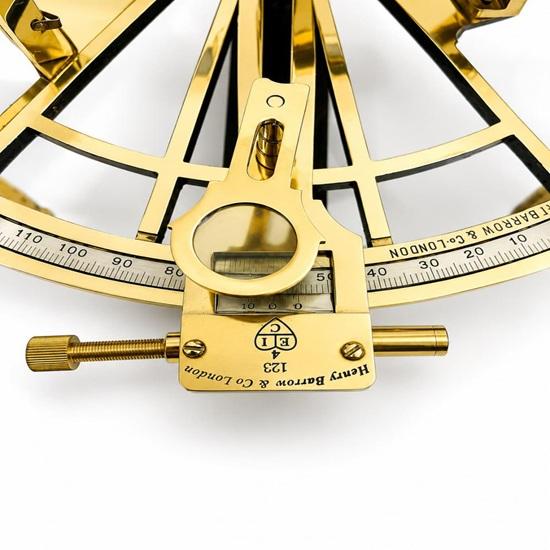 20.32 Cm Handmade Brass Nautical Sextant, Working Navigation Instrument, Polished Maritime Collectible, Nautical Decor Gift