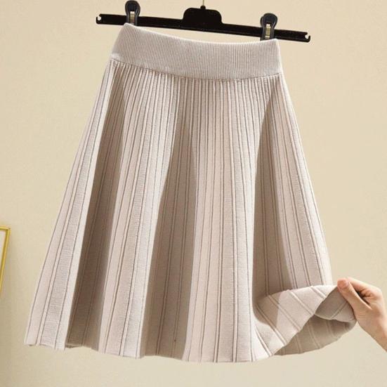 Spódnica skater jednolita kolorystyka wysoki stan damska spódnica A-line duży dół jesień zima spódniczka mini do noszenia na co dzień