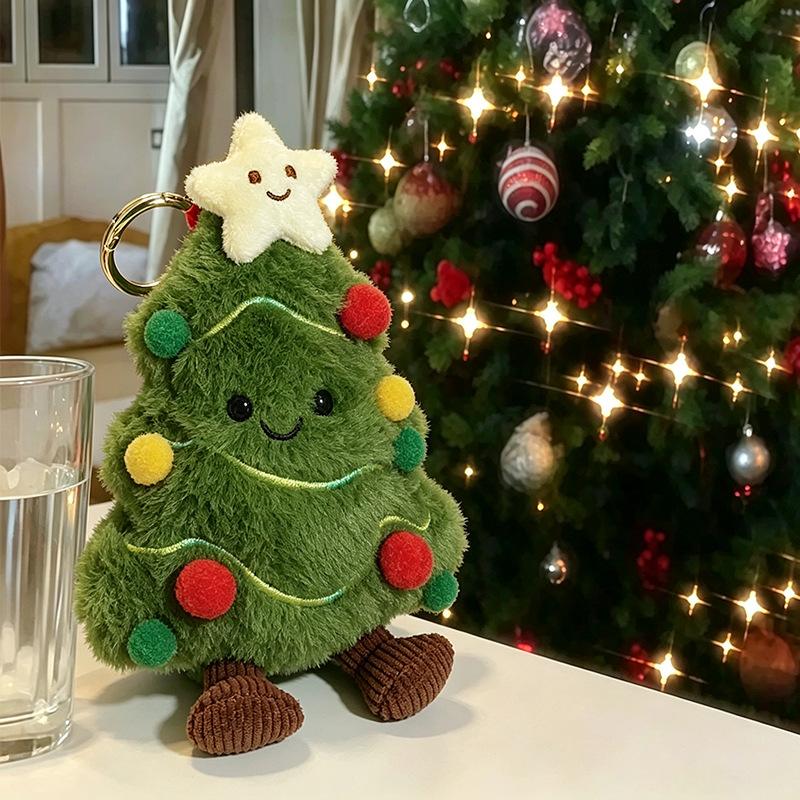 Christmas Limited Christmas Tree Snowman Plush Doll Pendant Bag Pendant Doll Keychain For Friends New Year Gifts