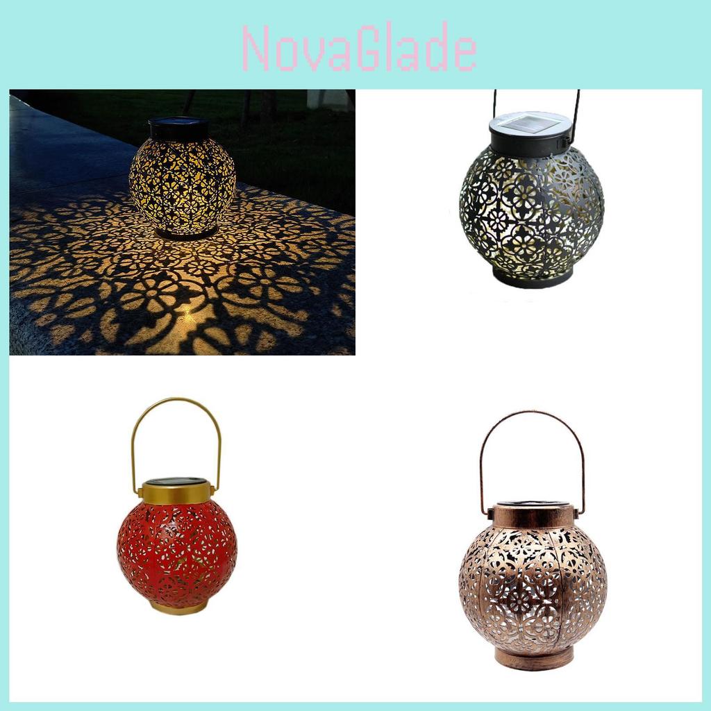 Solar Hollow Carved Lantern Outdoor Waterproof Garden Pathway Led Light For Courtyard Decor