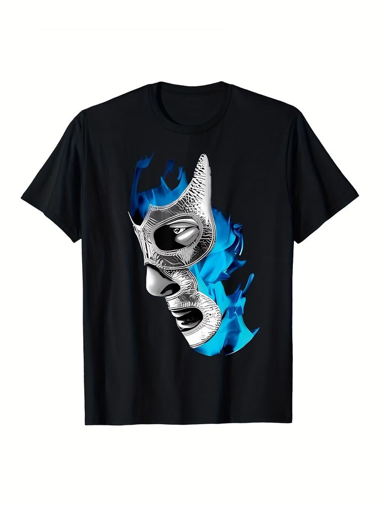 Mexican Lucha Libre Demon Mask Graphic T-Shirt - Soft, Breathable, Lightweight C