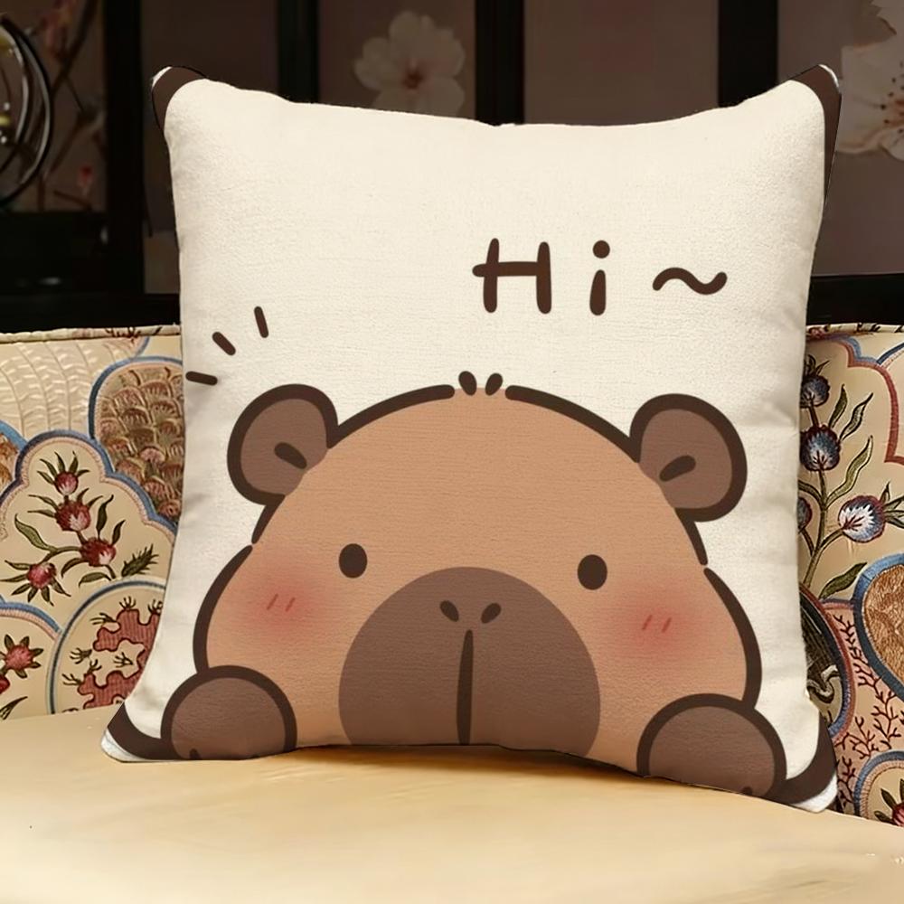 cute funny Kapibala Pillow Case pillowcase, double-sided printed, sofa cushion, bedroom headboard pillow 30x30cm