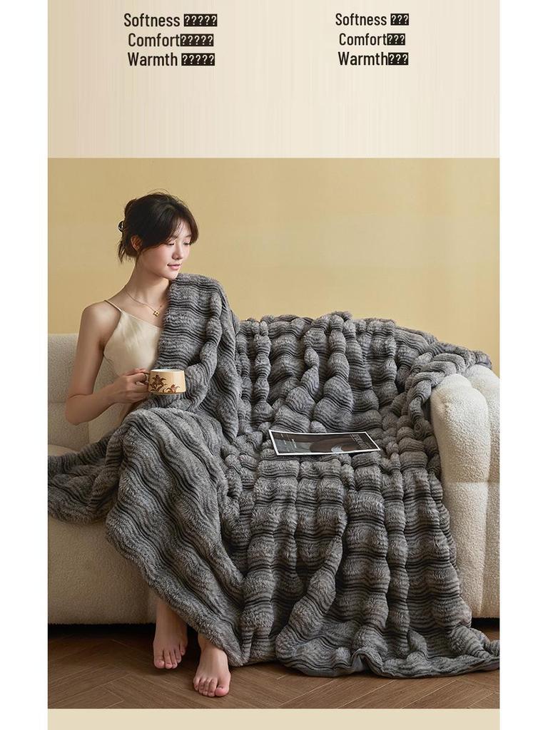 Luxury Winter Shu Cotton Velvet and Lamb Wool Blanket