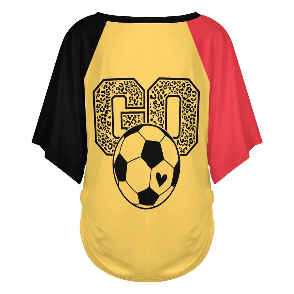 Women Casual V Neck Short Sleeve Pullover T Shirt Letter Print Top Loose Fit Lightweight Soft Fabric Suitable for Daily Wear