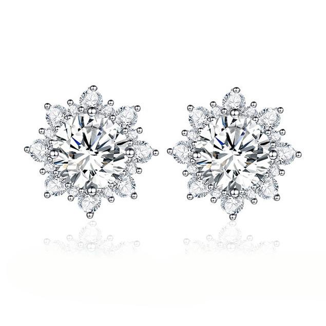 Two Carat Sunflower Set, Diamond Ring, Necklace, Stud Earrings Women's Fashion Accessories