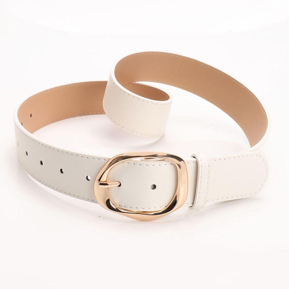 Alloy Buckle Waist Belt Faux Leather Leather Waistband Minimalist Waist Strap  Casual Daily Wear