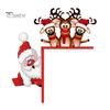 Vánoční dekorace rohu dveří Rustikální dřevěný Santa Claus Elk Gnome Skřítek Levý Pravý Rámeček Cedule Hrana předních dveří Postýlka Sváteční ozdoba