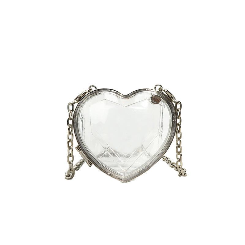 

Acrylic Mini Love Bag Sweet and Fashion Transparent Chain Crossbody Bag Small Wallet Bag прозрачный