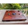 Handcrafted Leather Grimoire Journal: Custom Three Stone Design, Ideal Gift