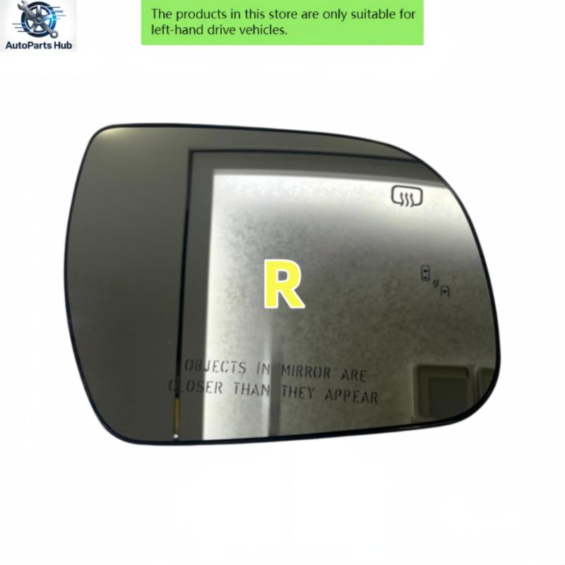 Rearview Mirror Glass with Heated Blind Spot Warning for Toyota Sienna 2014- Models