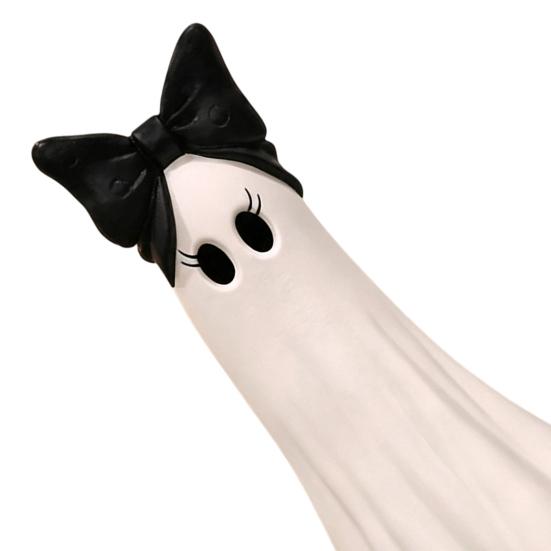 Unique Halloween Gifts Cute Ghost Resin Ornament, Matte Finish Desktop Figurine, Decorative Gothic Home Accents Statue for Living Room Entrance