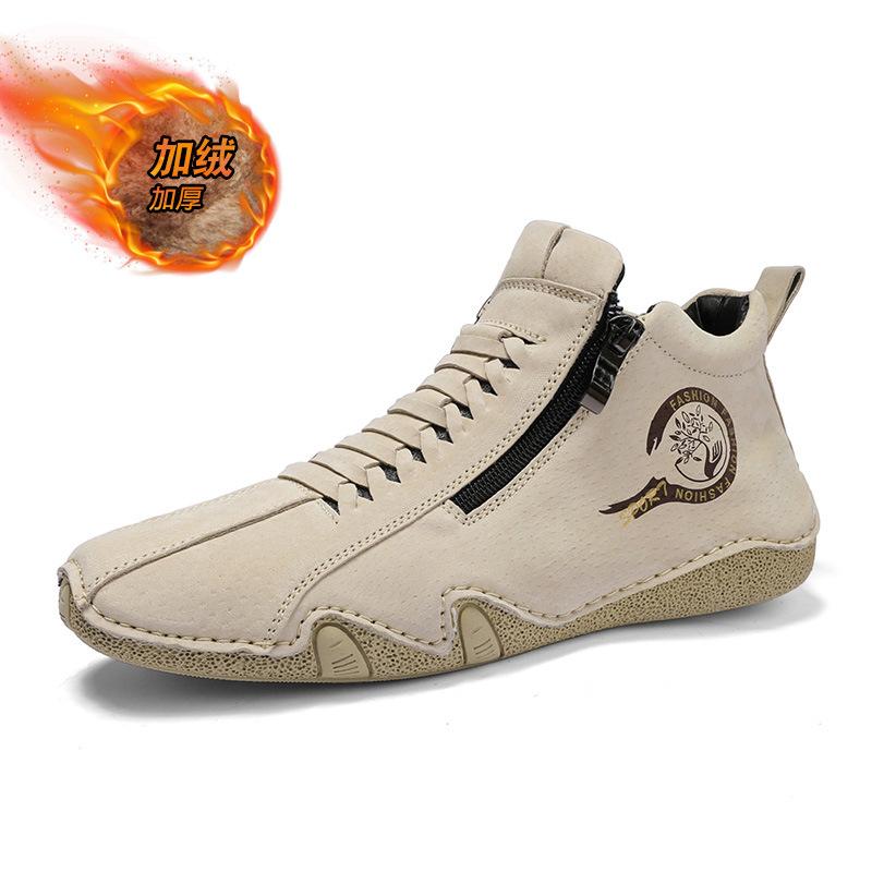 2025 new men's shoes autumn breathable mid-help Martin boots men's outdoor canvas spring and autumn high-top tooling shoes