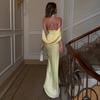Spring and Autumn New European Beautiful Women Sleeveless Waist Backless Dress Hanging Neck Temperament Hip Pure Desire Long Dress