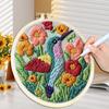 CHENISTORY Punch Needle Embroidery Kit for Beginners Hummingbird Pattern DIY Kit Craft Set with Hoop Needle Art Sewing Home Wall
