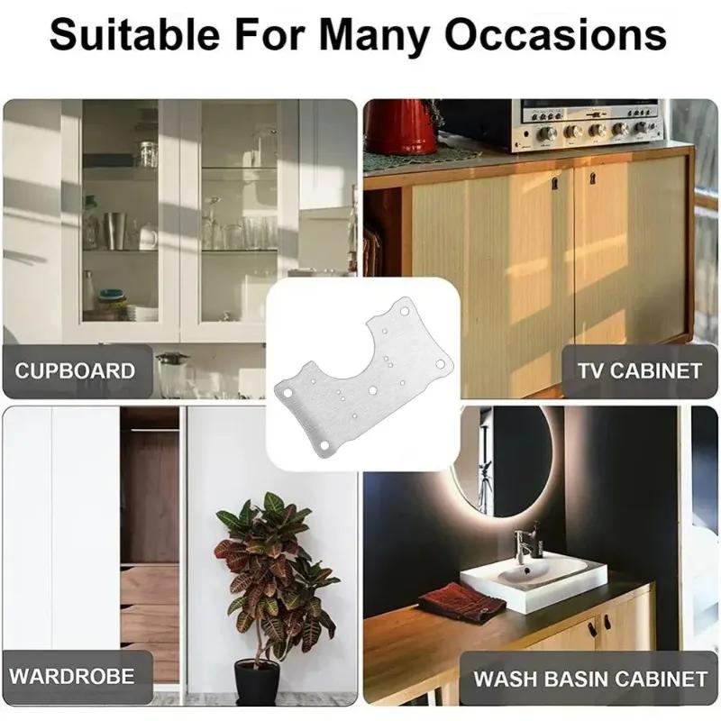 10x Stainless Steel Hinge Repair Plate For Cabinet Furniture Hinges Mounting Tool Kitchen Cupboard Door Fixing Plate Home Tools