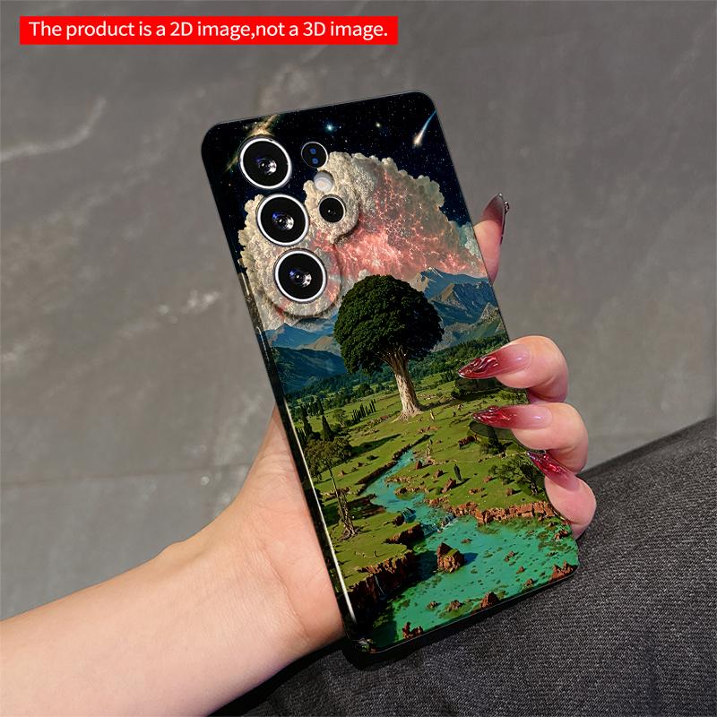 2DFlat Samsung Phone Case Cosmic Tree In Starlit Valley Applicable To Galaxy S22 S23 S24 S25ULTRA S26 A12 A13 A14 A15 A16