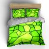 Green Abstract Geometric Pattern Bedding Duvet Cover Set Duvet Cover Pillowcases  (1*Duvet Cover 2*Pillowcases, without duvet insert)