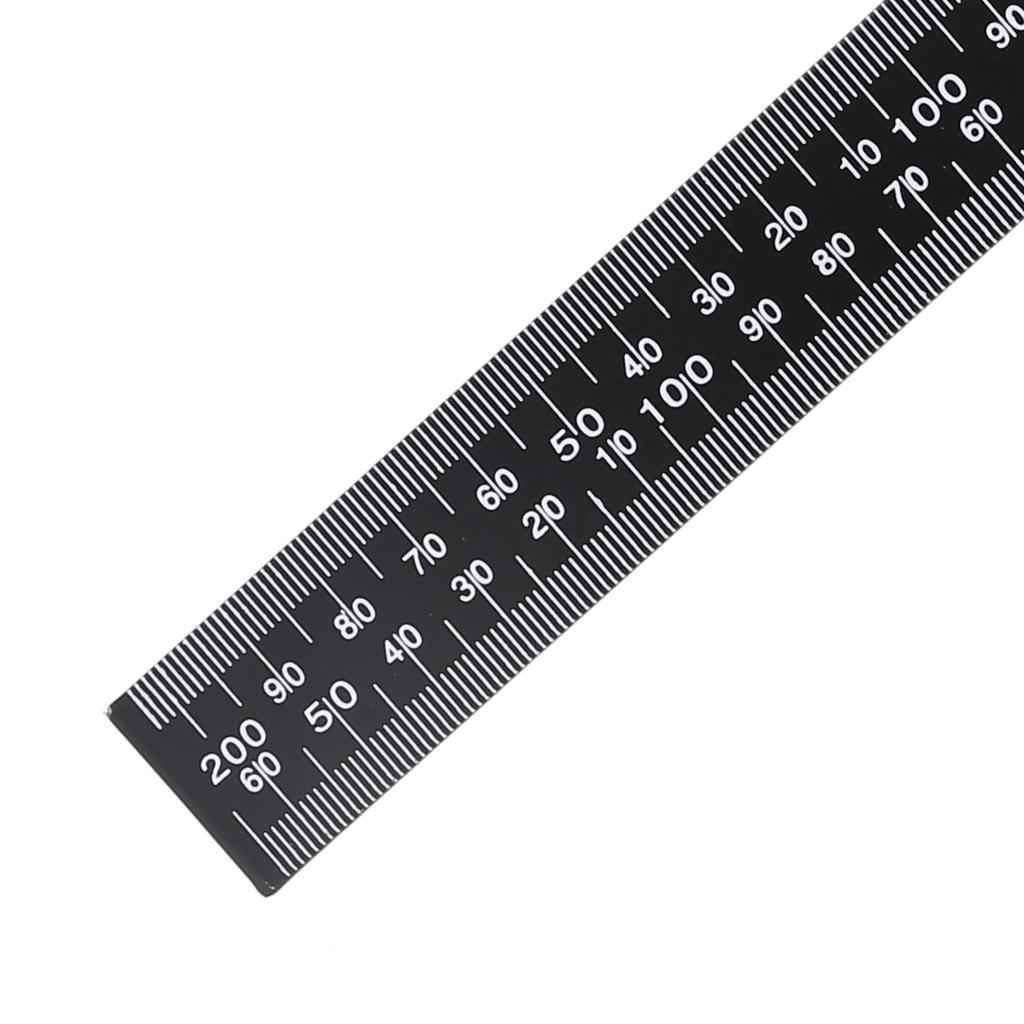 Metal L-Square Shape Ruler Curve Sewing Measure Professional Framing Square Ruler Black for Carpenter Tailor DIY Sewing
