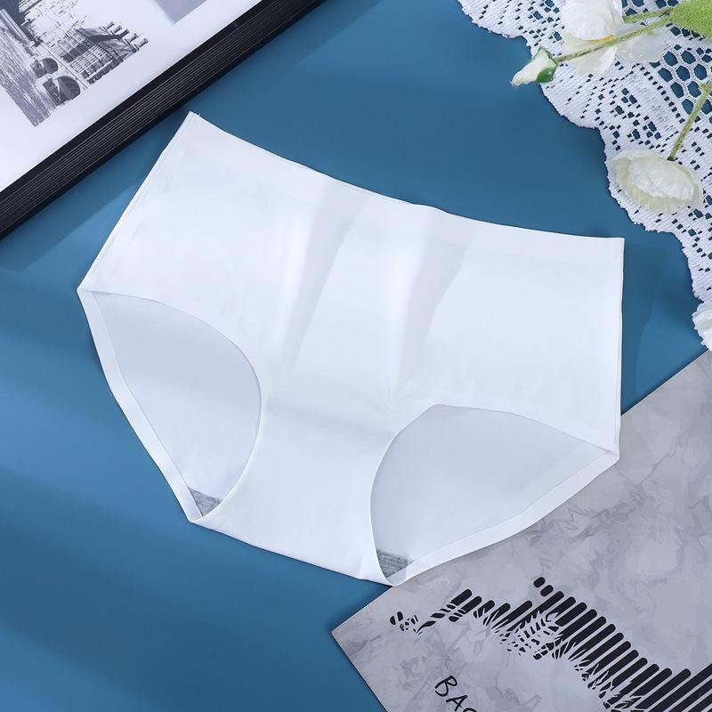 Damen Eisseide Nahtlose Mid-Waist Atmungsaktive Dreiecksslips