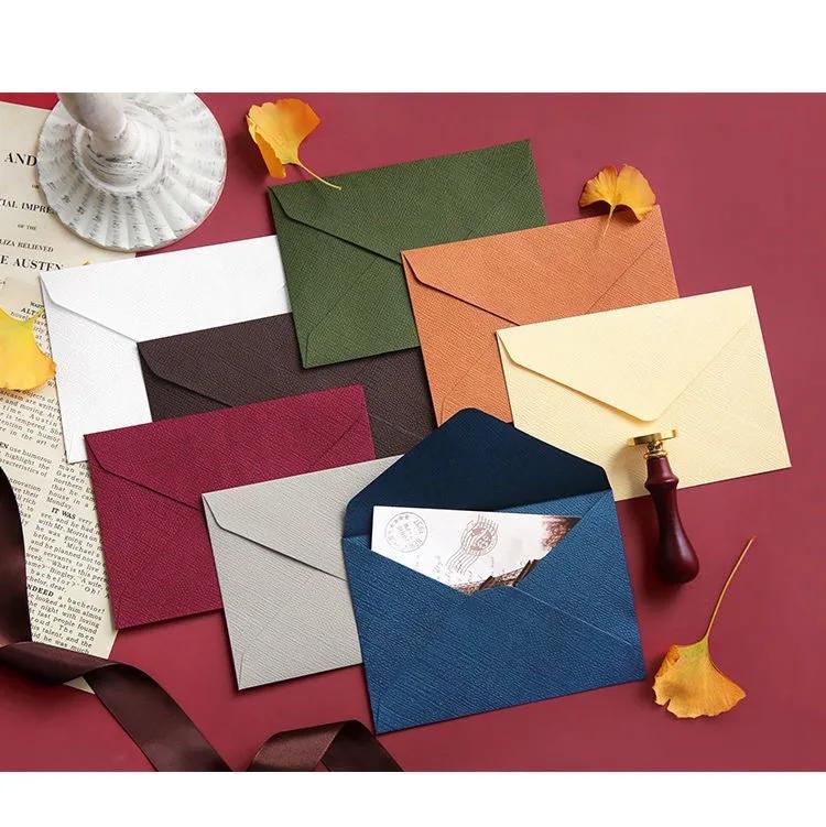10Pcs/Batch Linen Envelope Letter Paper Set With Retro Wind Sealing Bag