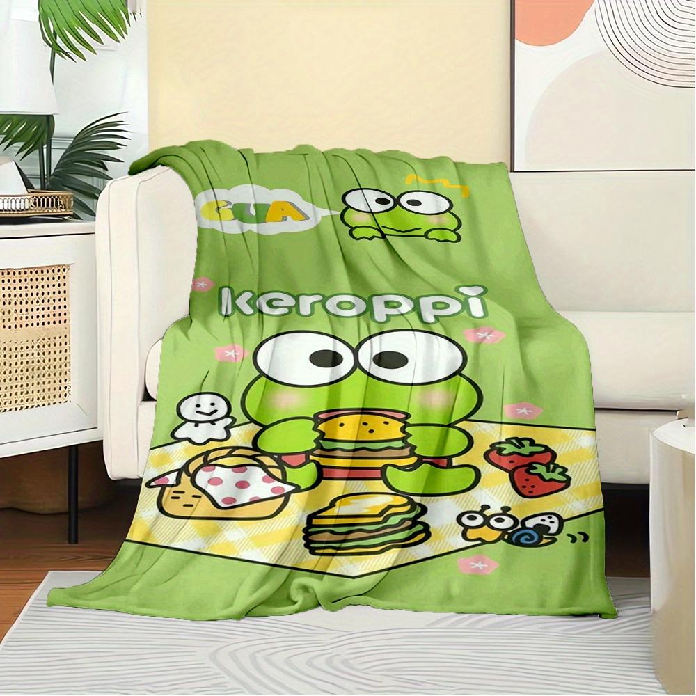 1pc Flannel Keroppi, Picnic, CuteThrow Blanket, Cartoon Truck Pattern Printed Blanket, Warm Cozy Soft Blanket For Couch Bed Sofa Car Office