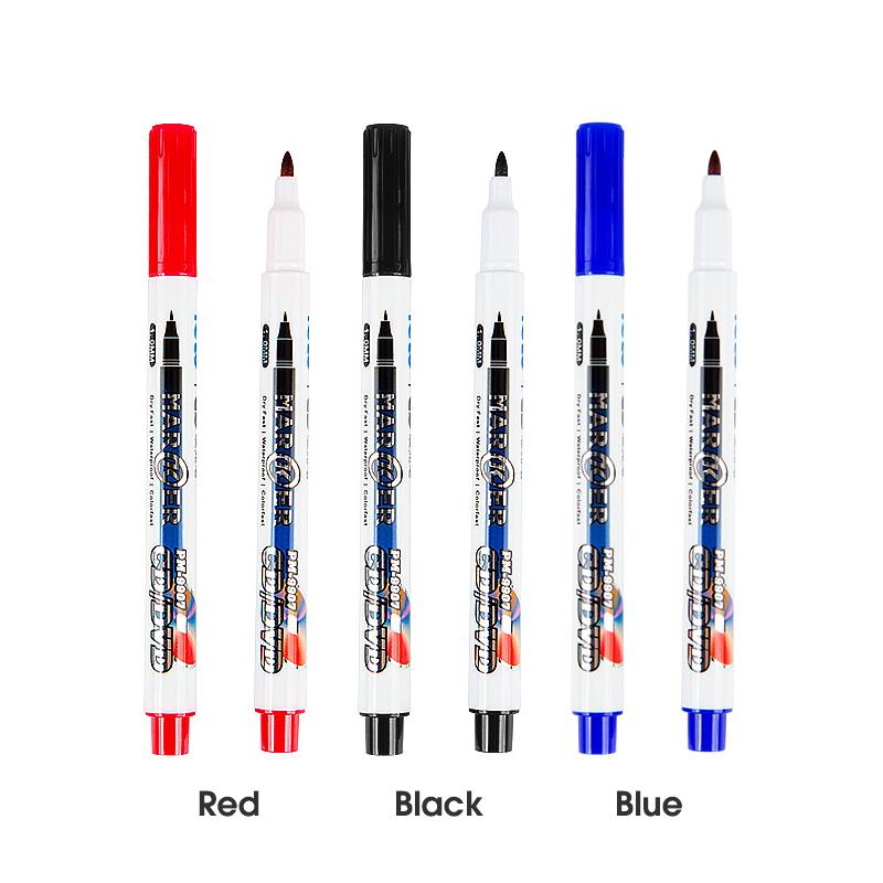 

3Pcs Permanent Markers 1mm Nib Oil-Based,Waterproof,Quick-Drying Ideal For Comics,CD,Glass And Graffiti