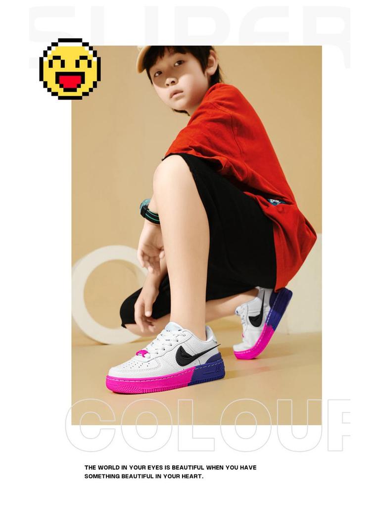 AJ Kinder Air Force 1 Skate-Schuhe, Neongrün, Damenmodell, Low-Top, AJ1.