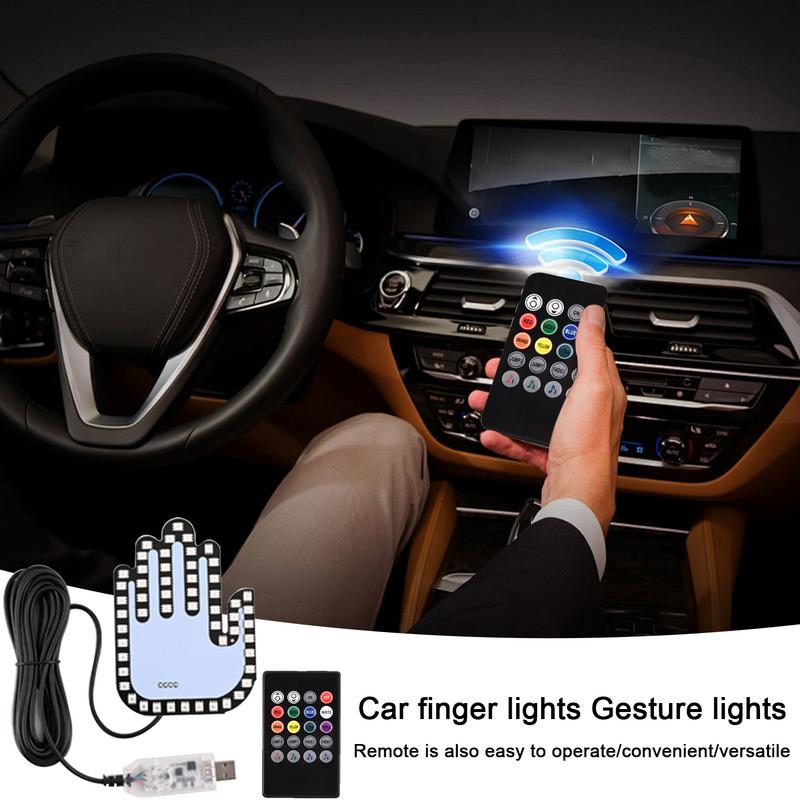 Hand Light For Car Funny LED Hand Sign With Remote Rear Window Sign Funny Finger Vehicle Accessories For Automotive Truck