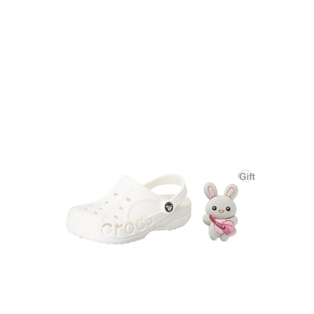Crocs Baya Clog Bequeme Vielseitige Geschlossene Zehen Strand Rutschfest Langlebige Sandalen Kindersandalen Weiß 207013-100