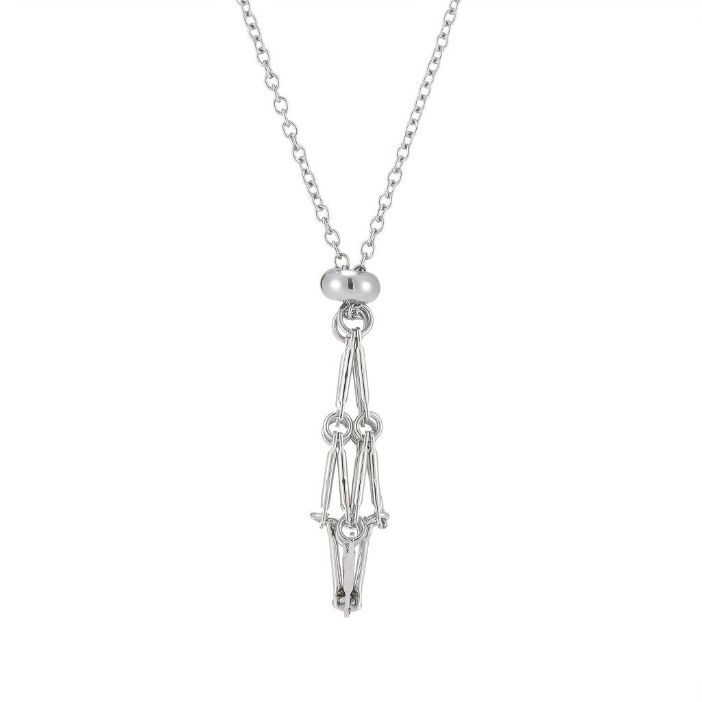 Handmade Crystal Necklace Holder Adjustable Empty Crystal Stone Holder Necklace Crystal Pendant Necklace Chain for Jewelry DIY