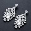 Creative New Exaggerated Crystal Necklace Earrings Bridal Wedding Jewelry Set