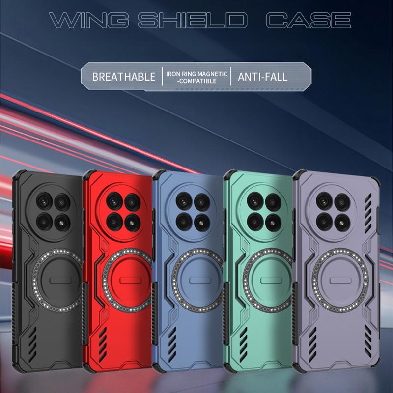 KEYSION Hollow Heat Dissipation Case for OnePlus 13R 5G Silicone+PC Magnetic Cooling Shockproof Phone Cover for 1+ Ace 5 Pro 5G