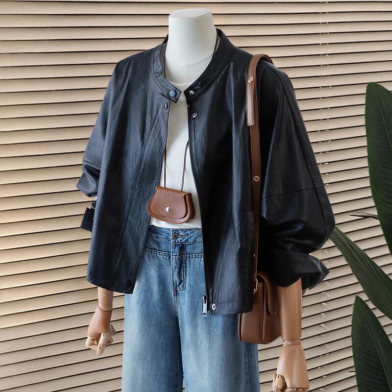 

Женская куртка из искусственной кожи в стиле американского ретро для миниатюрных S