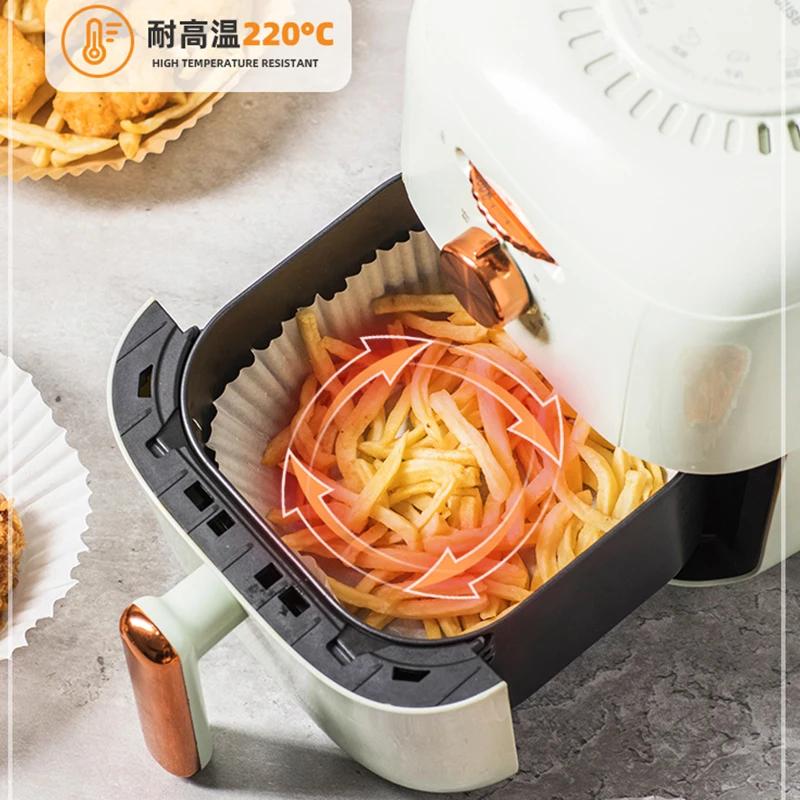 100/200PCS Disposable Air Fryer Paper Liner 16/20CM Oil-proof Water-proof Airfryer Disposable Cooking Paper Trays Baking Paper