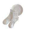 Men's Summer Pure Cotton Anti-Odor Short Socks - White Sports Mid-Calf Style