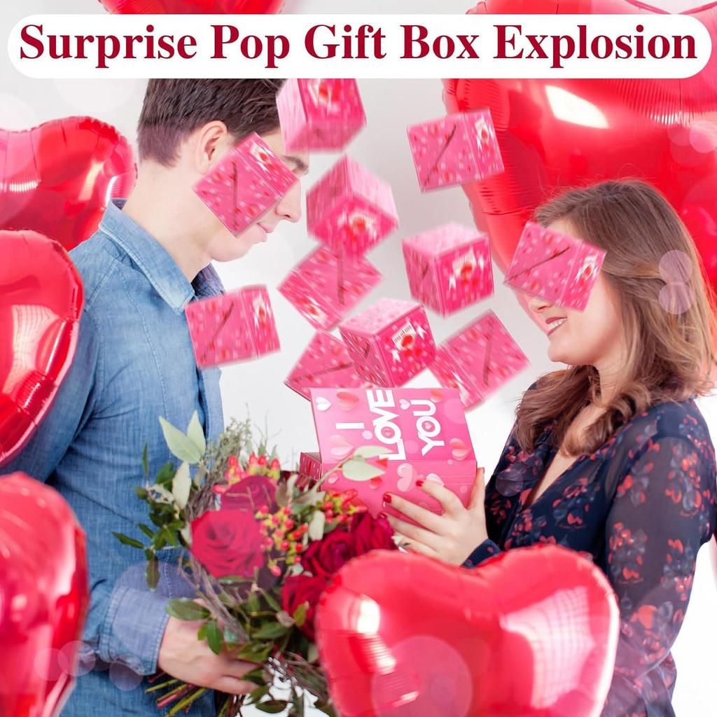 Valentijnsdag verrassing springdoos verjaardag creatieve geschenkdoos stuiterende rode envelop geschenkdoos