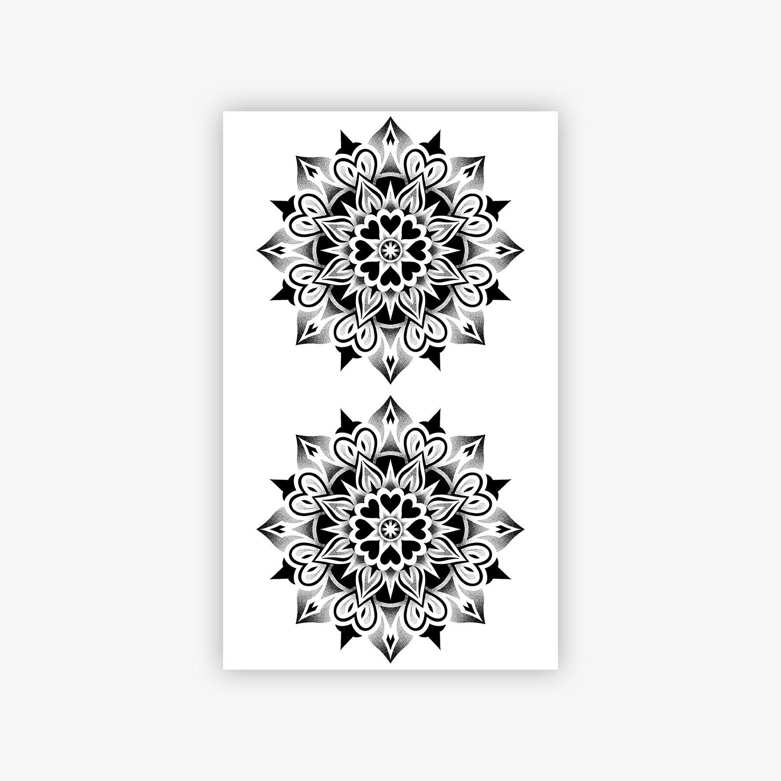 Tattoo Sticker Mandala Waterproof Long-Lasting Non-Reflective High-End Sense Personality Domineering Tattoo Sticker 9*15