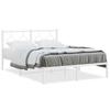 Metal Bed Frame with Headboard White 135 x 190 cm