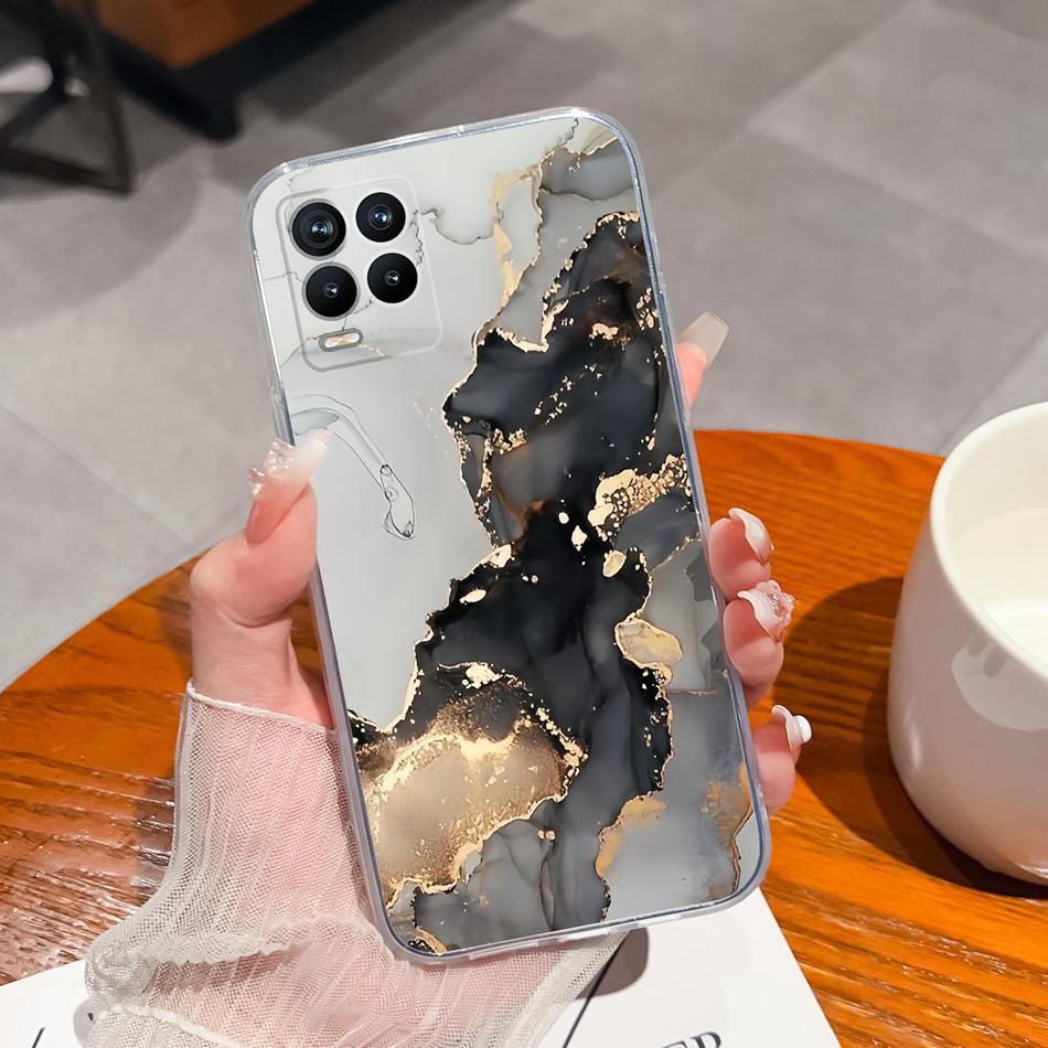 

For Realme 8 Pro Phone Case Creative Ink Painting Soft TPU Clear Silicone Anti Drop Back Cover For Realme8 4G 5G 8Pro Funda Capa Realme 8 (4G)