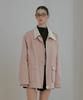 ODER Contrast Collar Half Jacket - Baby Pink