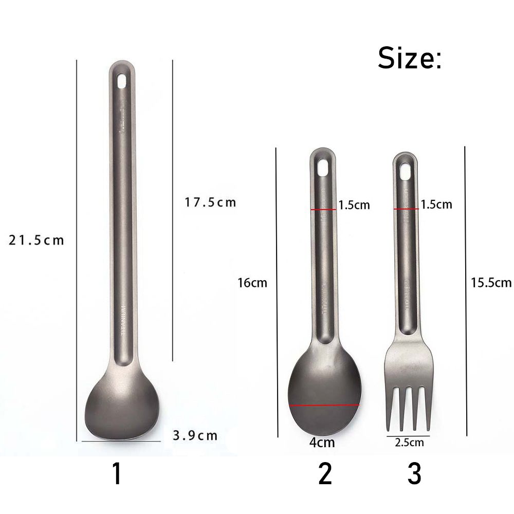 Portable Ultralight Titanium Long Handle Spoon Outdoor Camping Cookware Cutlery Fork Environmental Outdoor Picnic Accessories