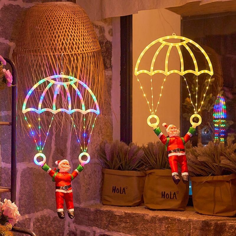 Santa Parachute LED Christmas Window Ornaments