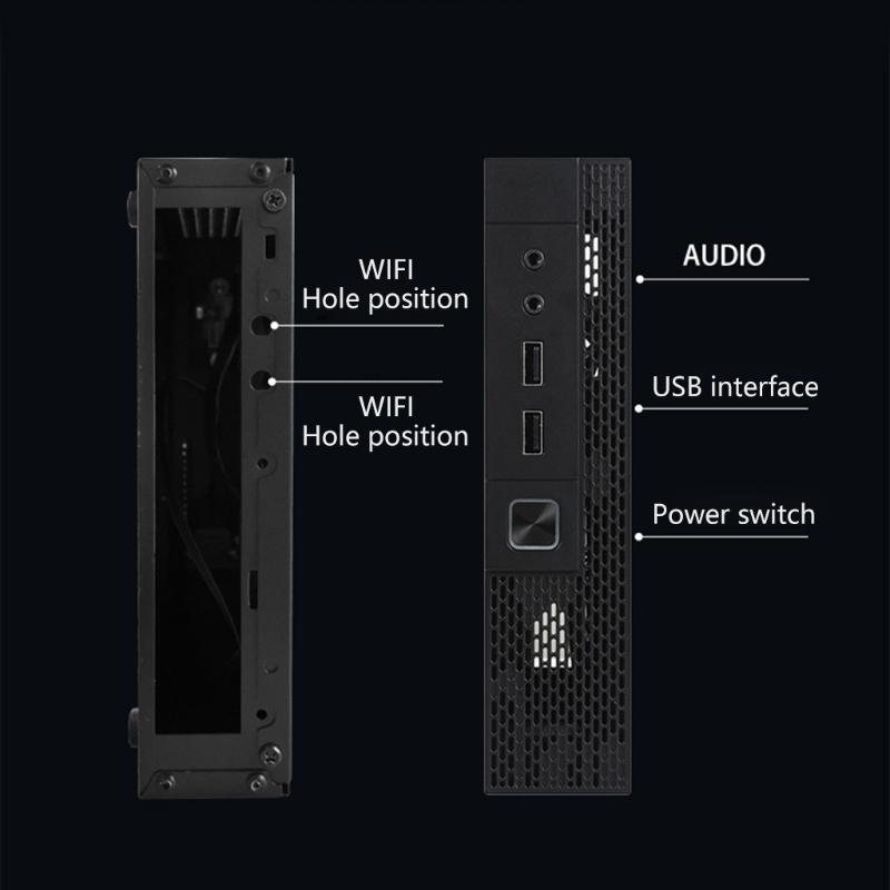 Small  Host Chassis -ITX for Case Home Theater  Computer Esktop Chassis QX02 HTPC for Case with 2x USB