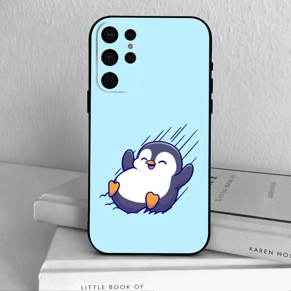 C-Cartoon-N P-Pinguin Handyhülle für Samsung S25,S24,S21,S22,S23,S30,Ultra,S20,Plus,Andere Weiche Schwarze Hülle