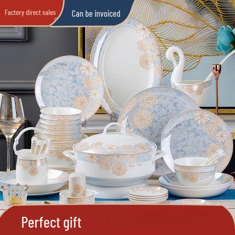 Premium 60-Piece European Bone China Dinner Set