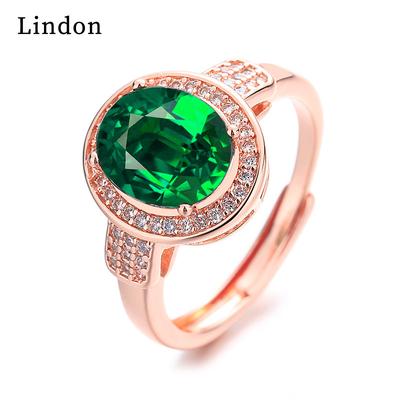 Lindon Classic Copper Alloy Zircon Ring Ladies Jewelry Wedding Promise Party Gift