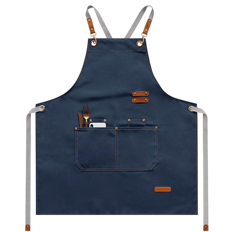 Water-Repellent Kitchen Apron with Custom Logo for Coffee, Milk, Tea, and Catering
