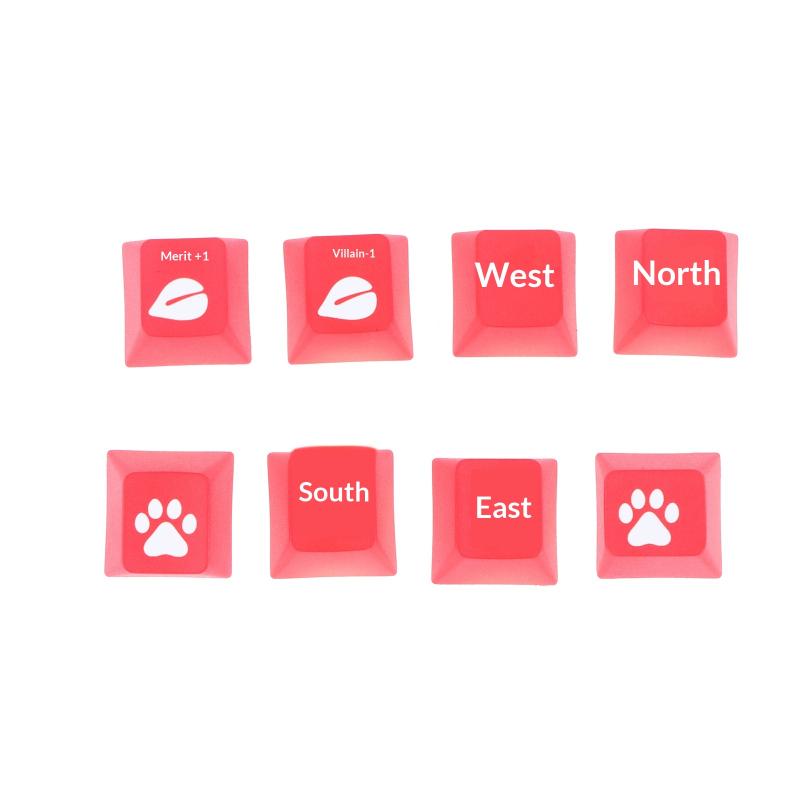 Keycaps Translucent Direction Keys Mechanical Keyboard Accessories Abs Chinese Culture East South West North Red